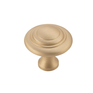 Cupboard Knob Domed Satin Brass D32xP29mm