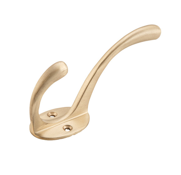 Hat & Coat Hook Victorian Satin Brass H110xP50mm