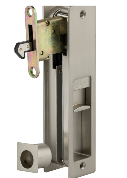 Sylvan Cavity Slider Privacy Set - Black ,Graphite ,Satin Nickel Finish