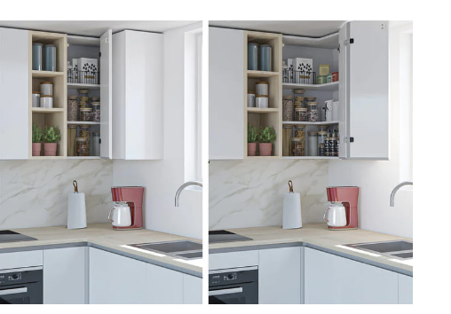 ELITE CLIP SYSTEM CORNER HINGE SET 747MM AVAILABLE IN 5 COLOURS :  MATT WHITE ,MATT SILVER ,MATT CHAMPAGNE ,ANTHRACITE ,MATT BLACK