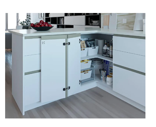 ELITE CLIP SYSTEM CORNER HINGE SET 747MM AVAILABLE IN 5 COLOURS :  MATT WHITE ,MATT SILVER ,MATT CHAMPAGNE ,ANTHRACITE ,MATT BLACK