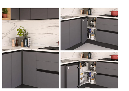 ELITE CLIP SYSTEM CORNER HINGE SET 747MM AVAILABLE IN 5 COLOURS :  MATT WHITE ,MATT SILVER ,MATT CHAMPAGNE ,ANTHRACITE ,MATT BLACK