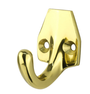 Drake & Wrigley 1077 Robe Hook In 5 Colours : Florentine Bronze ,Chrome Plate ,Brass Plate ,Satin Bronze ,Satin Chrome Plate
