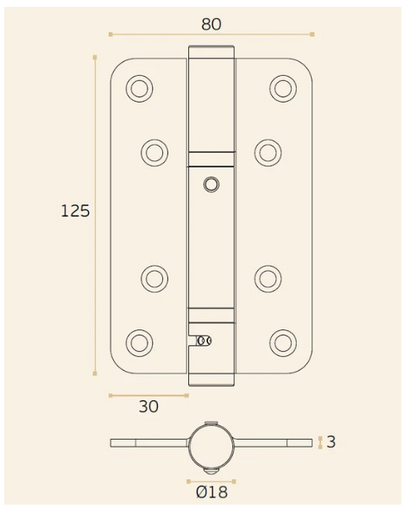 JNF IN.05.040 Spring Hinge Hold Open / Soft Close Finish : Stainless Steel