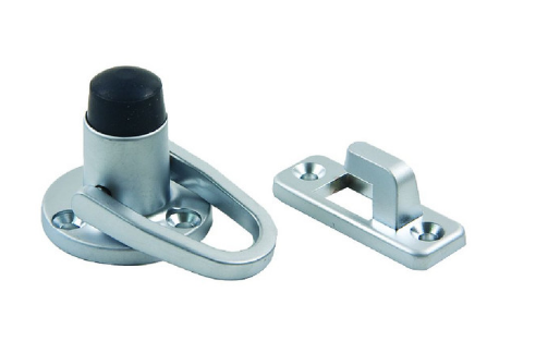 Sylvan Wall Mounted External Hold Back Big & Small Door Stop Satin Chrome Finish