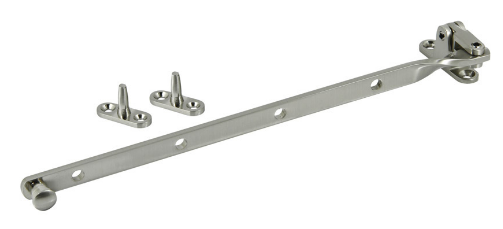 Jaeco Fanlight Stay 305mm Top Hung Window In 6 Colours : Brass Plate ,Chrome ,Florentine Bronze ,Satin Chrome ,Satin Nickel ,White