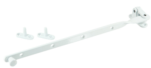 Jaeco Fanlight Stay 305mm Top Hung Window In 6 Colours : Brass Plate ,Chrome ,Florentine Bronze ,Satin Chrome ,Satin Nickel ,White