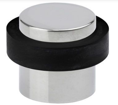 Drake & Wrigley 1087 Floor Mounted Door Stop With Rubber Surround In 7 Colours : Black ,Chrome Plate ,Florentine Bronze ,Oil Rubbed Bronze ,Brass Plate ,Satin Bronze ,Satin Chrome Plate