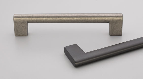 Kethy Industrial Handle 128mm C to C  Available In 7 Colours : Antique Brass Matt ,Copper Blush Matt ,Charcoal Matt ,Graphite Powder Coat #3 ,Black Powder Coat Matt#8 ,Oxidised Tin Matt , White Powder Coat#3