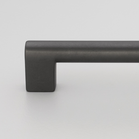 Kethy Industrial Handle 128mm C to C  Available In 7 Colours : Antique Brass Matt ,Copper Blush Matt ,Charcoal Matt ,Graphite Powder Coat #3 ,Black Powder Coat Matt#8 ,Oxidised Tin Matt , White Powder Coat#3