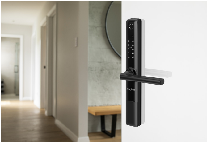 Sylvan Electronic Digital and Finger Print Lock ( no mortice included ) Black & Satin Nickle