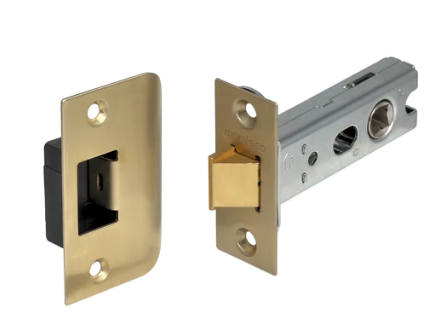 Groel 6070 Tubular Latch 57mm Heavy Duty SS with D Strike  Available In 4 Colours :  Stainless Steel ,Black ,Bronze ,Satin Brass