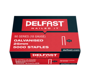 Delfast 18gauge Galvanised 90 Series Staples - Box 5000.