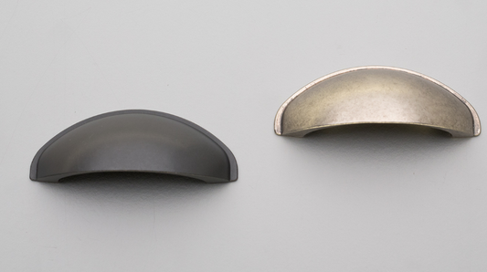 Kethy Bilbao Shell 64mm C to C 80mm O/A  Available In 5 Colours : Antique Brass Matt ,Copper Blush Matt ,Charcoal Matt ,Black Powder Coat Matt#8 ,Oxidised Tin Matt