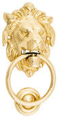 Door Knocker Lion Polished Brass D93xP55mm BP103x135mm