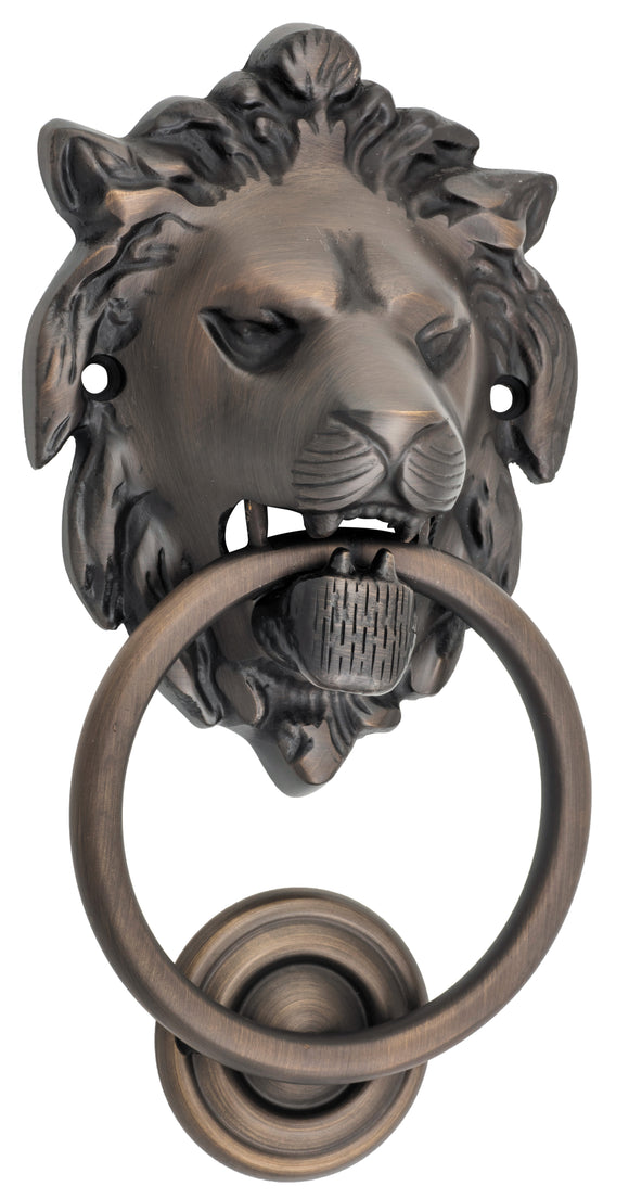 Door Knocker Lion Antique Brass D93xP55mm BP103x135mm