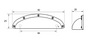 Kethy Derby Shell Slim Handle Pull 64mm C to C 92mm O/A Matt Black Paint & Polished Chrome