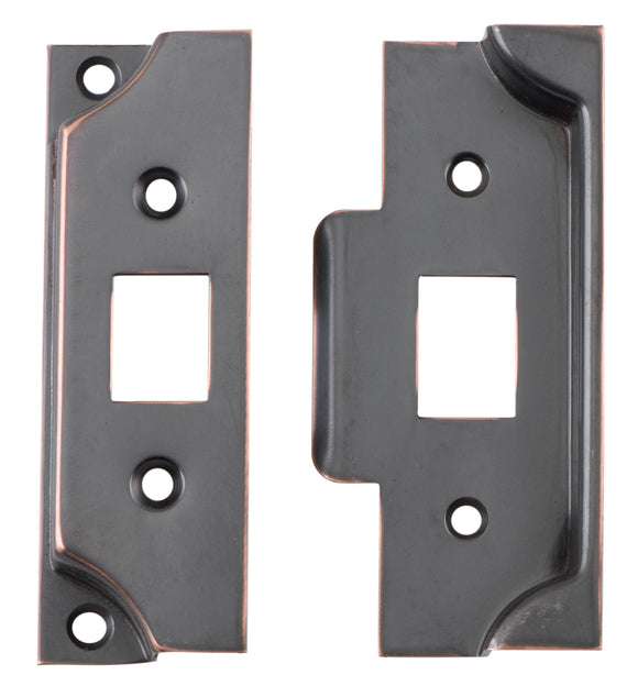 Tube Latch Split Cam Face Plate & Striker Kit Rebated Antique Copper H95xW38mm