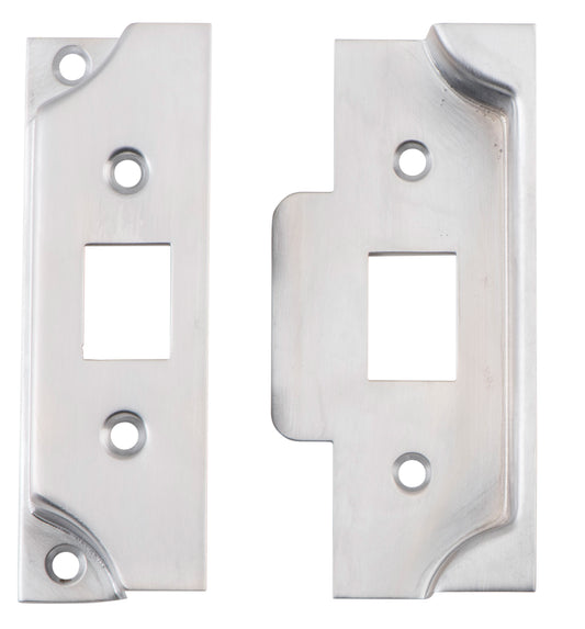 Tube Latch Split Cam Face Plate & Striker Kit Rebated Chrome Plated H95xW38mm