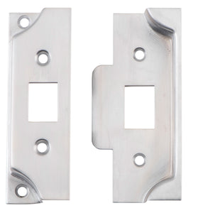 Tube Latch Split Cam Face Plate & Striker Kit Rebated Chrome Plated H95xW38mm