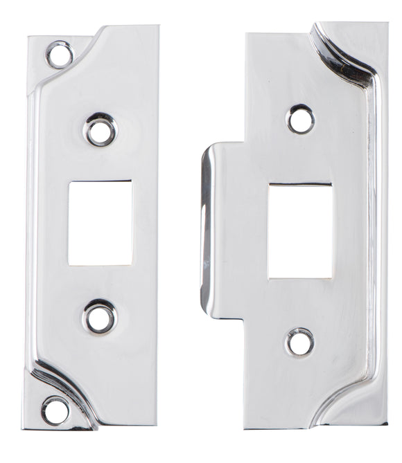 Tube Latch Split Cam Face Plate & Striker Kit Rebated Satin Chrome H95xW38mm