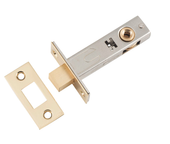 Privacy Bolt Polished Brass Backset 60mm