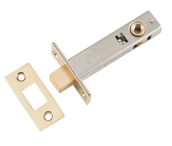 Privacy Bolt Polished Brass Backset 70mm