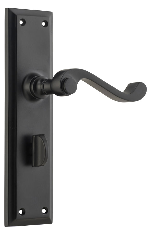 Door Lever Milton Privacy Pair Matt Black H200xW50xP68mm