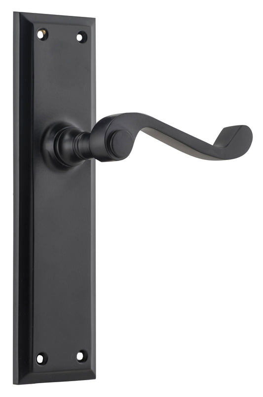 Door Lever Milton Latch Pair Matt Black H200xW50xP68mm