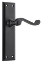 Door Lever Milton Latch Pair Matt Black H200xW50xP68mm
