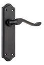 Door Lever Henley Latch Pair Matt Black H180xW50xP58mm