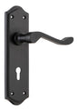 Door Lever Henley Lock Pair Matt Black H180xW50xP58mm