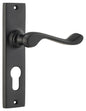 Door Lever Fremantle Euro Pair Matt Black H150xW35xP50mm