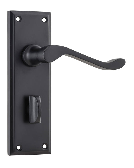 Door Lever Camden Privacy Pair Matt Black H152xW50xP60mm