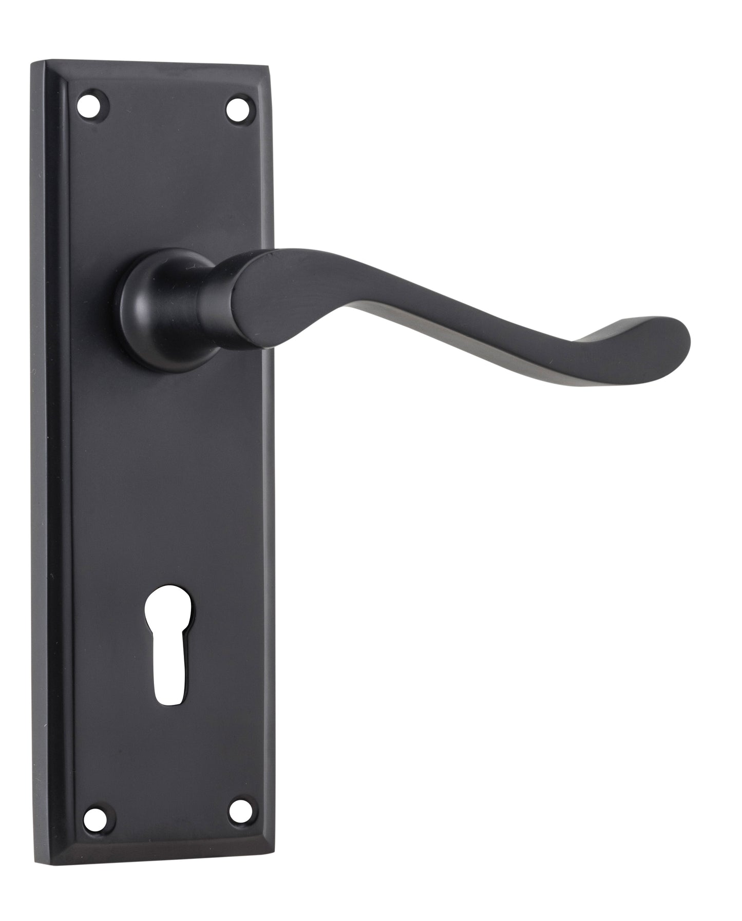 Door Lever Camden Lock Pair Matt Black H152xW50xP60mm