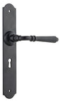 Door Lever Reims Lock Pair Matt Black H240xW40xP70mm