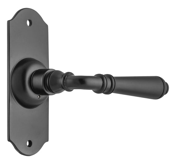 Door Lever Reims Latch Pair Matt Black H110xW40xP70mm