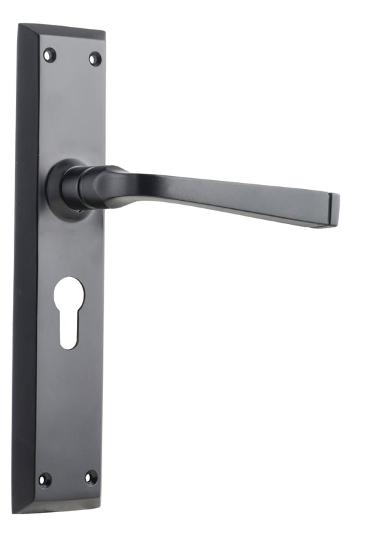 Door Lever Menton Euro Pair Matt Black H225xW50xP75mm