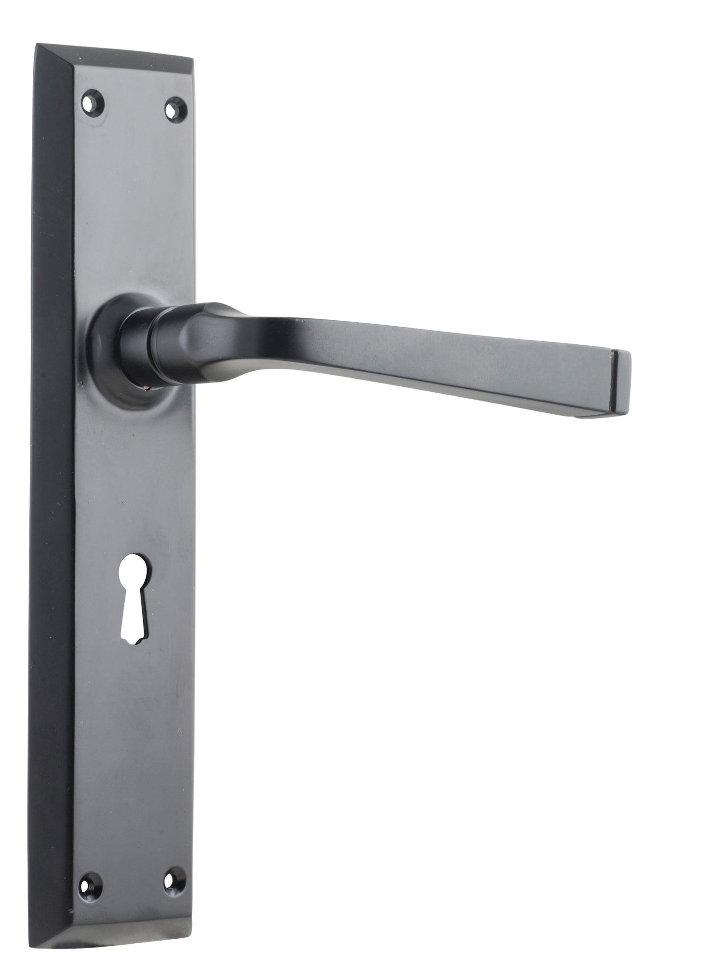 Door Lever Menton Lock Pair Matt Black H225xW50xP75mm
