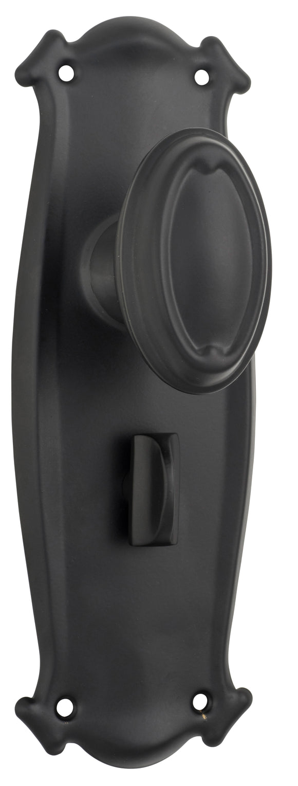 Door Knob Bungalow Privacy Pair Matt Black H197xW68xP60mm