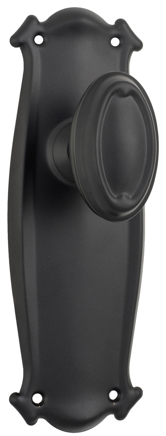 Door Knob Bungalow Latch Pair Matt Black H197xW68xP60mm