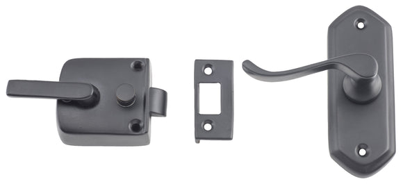 Screen Door Latch Left Hand External Matt Black H98xW36mm P40mm