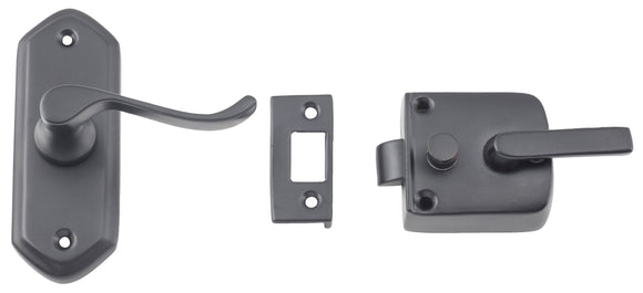 Screen Door Latch Right Hand External Matt Black H98xW36mm P40mm