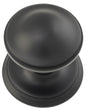 Centre Door Knob Round Matt Black P86mm Backplate 85mm