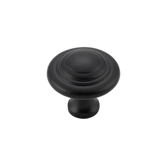 Cupboard Knob Domed Matt Black D25xP24mm
