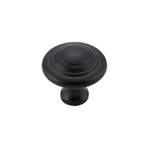 Cupboard Knob Domed Matt Black D25xP24mm