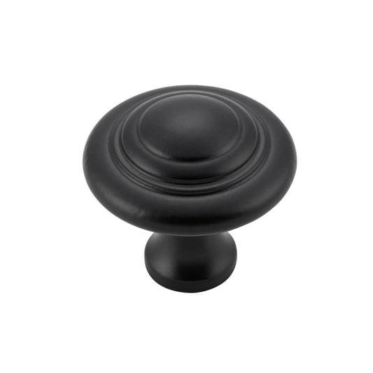 Cupboard Knob Domed Matt Black D32xP29mm