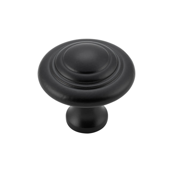 Cupboard Knob Domed Matt Black D32xP29mm
