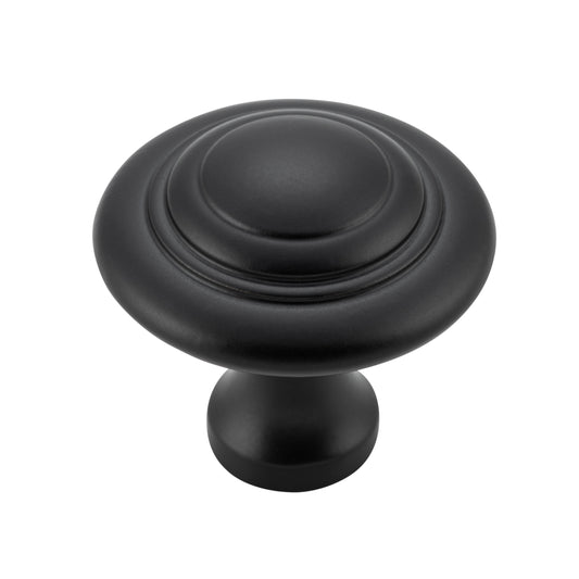 Cupboard Knob Domed Matt Black D38xP35mm