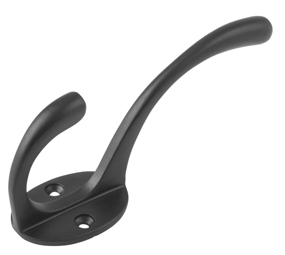 Hat & Coat Hook Victorian Matt Black H110xP50mm